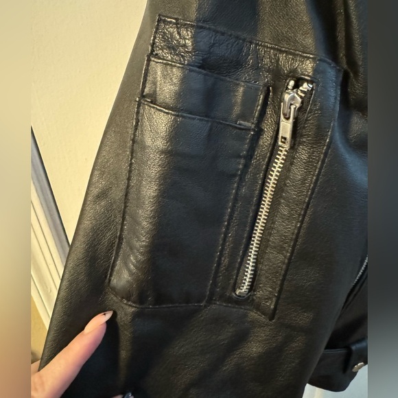 Custom Leather Biker Moto Jacket Embroidered Eagle West Star Choppers Med Lined - Picture 3 of 16